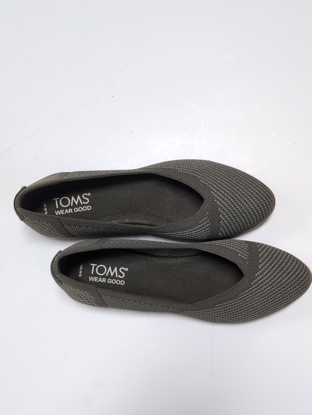 TOMS Women's Charcoal Knit Slip-On Flats